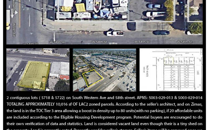 Pictures of Land property located at 5718 S Western Ave, Los Angeles, CA 90062 for sales - image #1