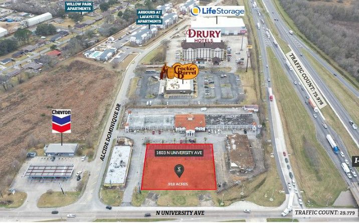 Pictures of Land property located at 1603 N University Ave, Lafayette, LA 70506 for sales - image #1
