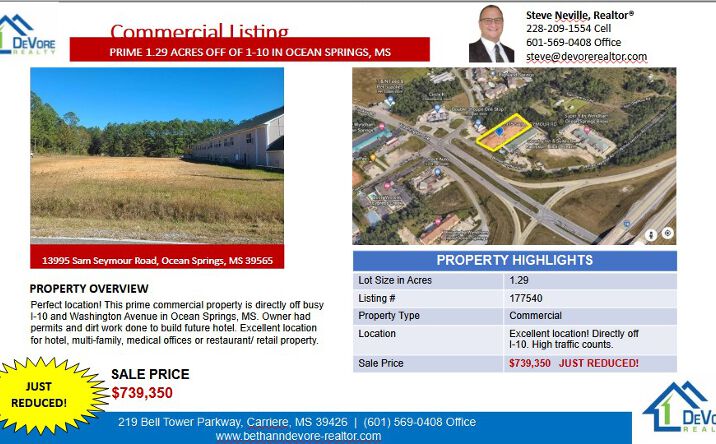 Pictures of Land, Multifamily, Office, Retail, Hospitality property located at 13995 SAM SEYMOUR RD, Ocean Springs, MS 39565 for sales - image #1
