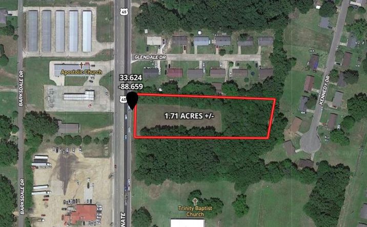 Pictures of Land property located at 1.71 Commercial Acres, West Point, MS 39773 for sales - image #1