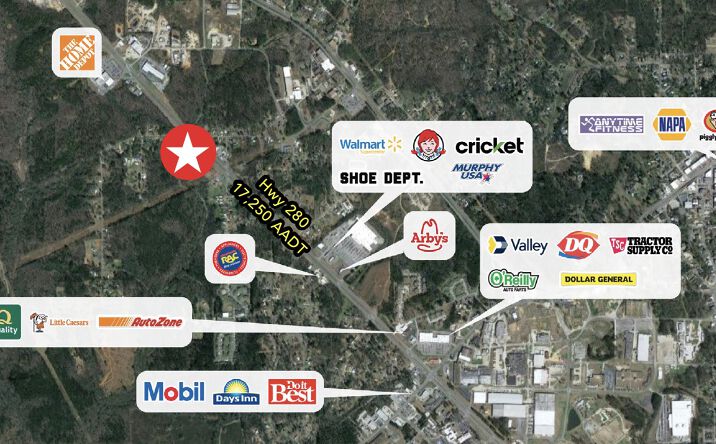 Pictures of Retail property located at 2209 US-280, Alexander City, AL 35010 for comps - image #1