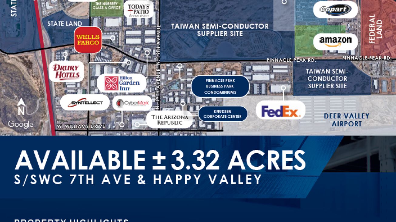 839 W Happy Valley Rd, Phoenix, AZ 85085 Land for Sale S/SWC 7th Ave & Happy Valley Rd Land