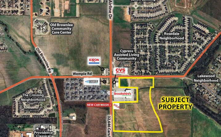 Pictures of Land property located at SE Corner Airline Dr. & Wemple Rd, Bossier City, LA 71111 for sales - image #1