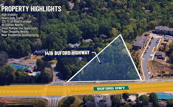 Pictures of Land property located at 1419 Buford Highway, Cumming, GA 30041 for sales - image #1