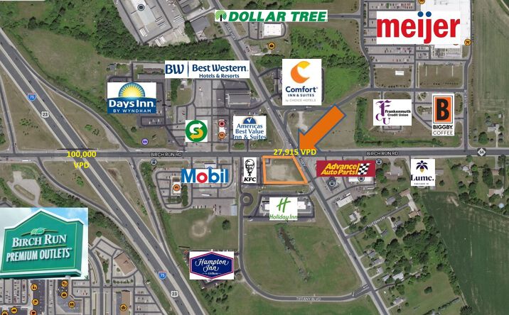 Pictures of Hospitality, Land, Retail property located at 9288 Birch Run Rd, Birch Run, MI 48415 for sales - image #1