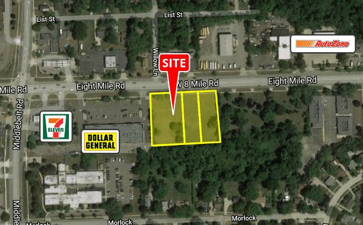 Pictures of Land property located at 29005, 29009, 29023 Eight Mile Road, Livonia, MI 48152 for sales - image #1
