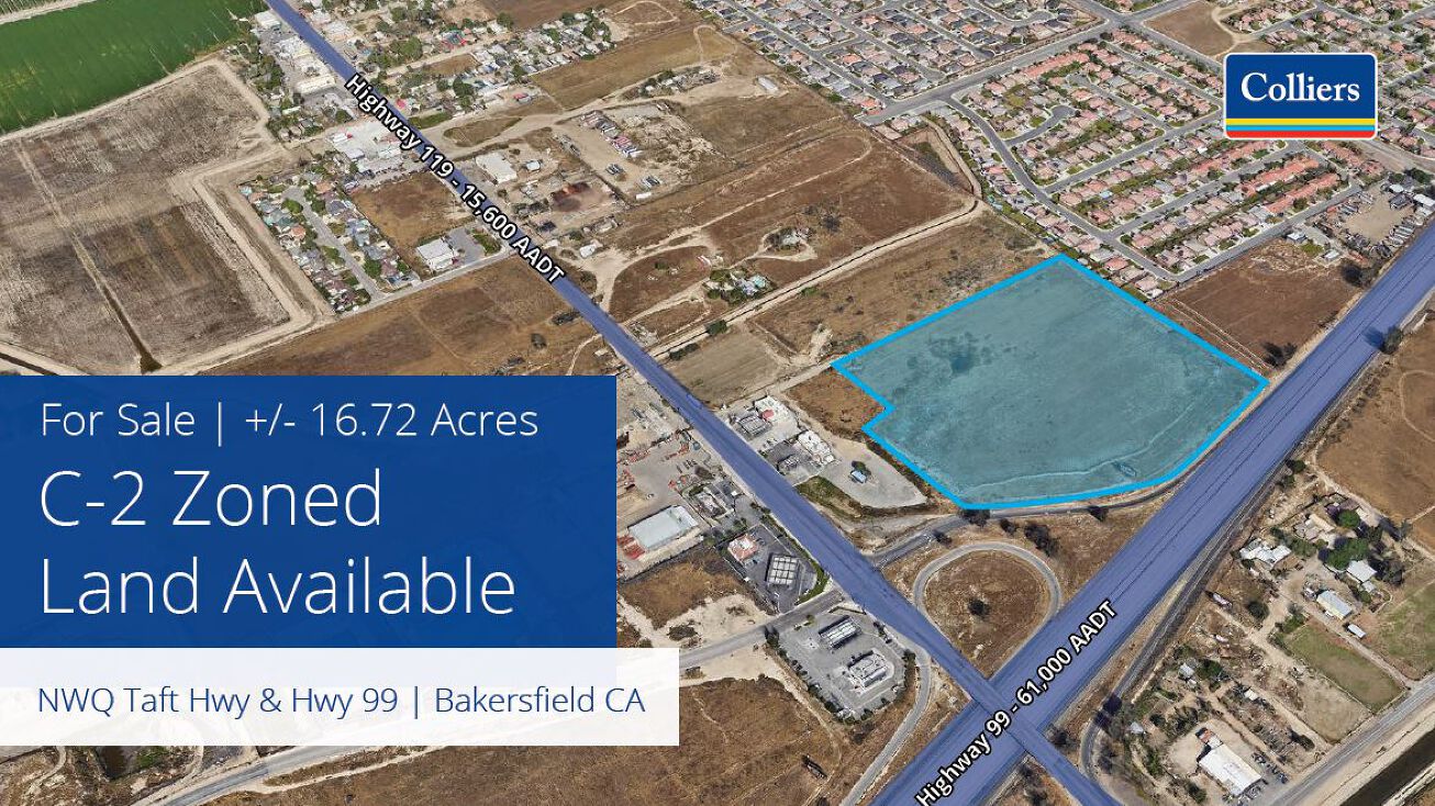 Taft Hwy & Highway 99, Bakersfield, CA 93313 Land for Sale +/16.72