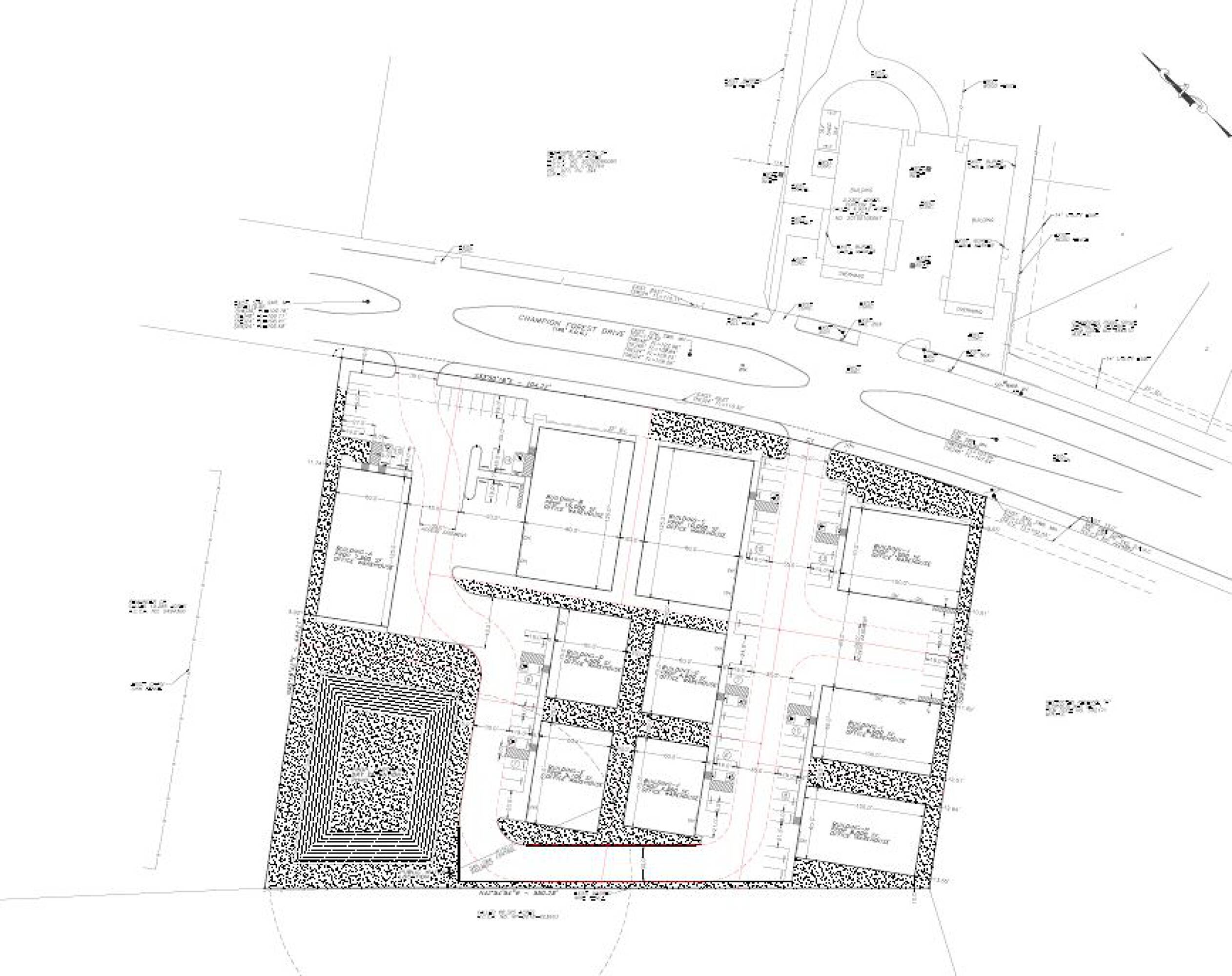 Site plan of Misty Valley Business Center showing layout, parking, and loading areas.