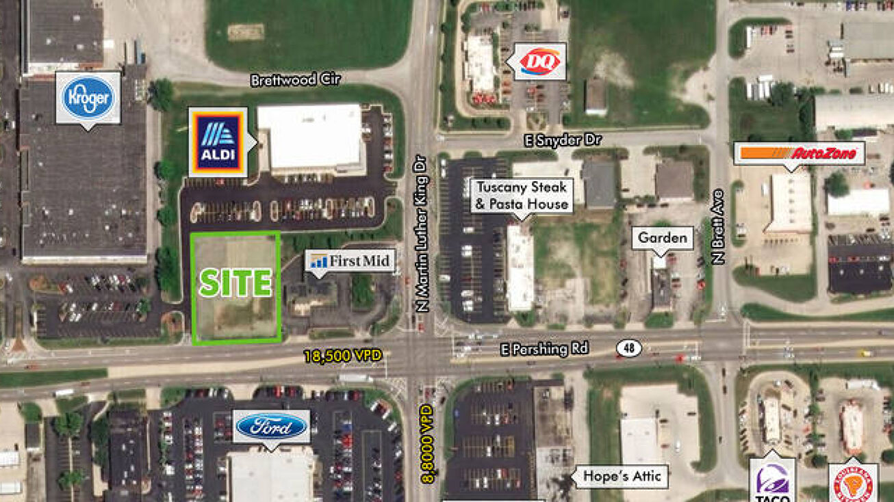 450 E Pershing Rd, Decatur, IL 62526 Land for Sale Aldi Outlot