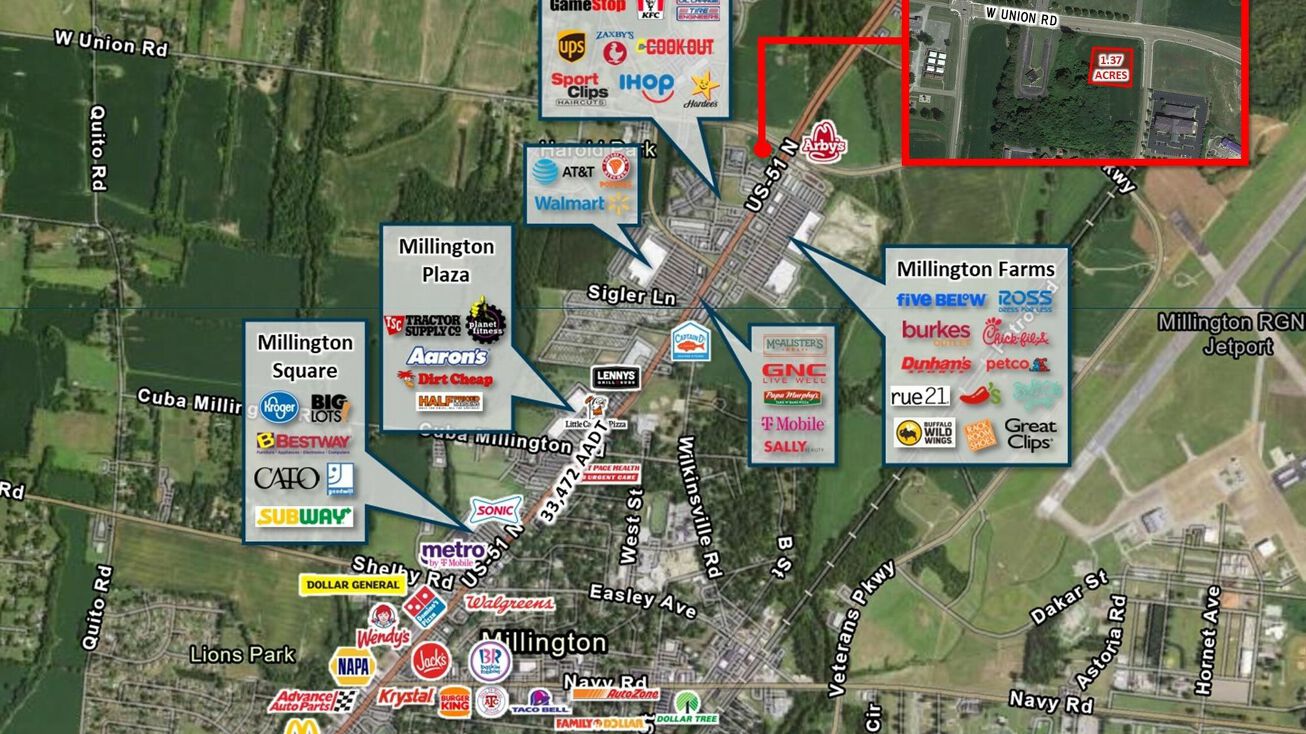 W Union Rd & Creek Mill Ct, Millington, TN 38053