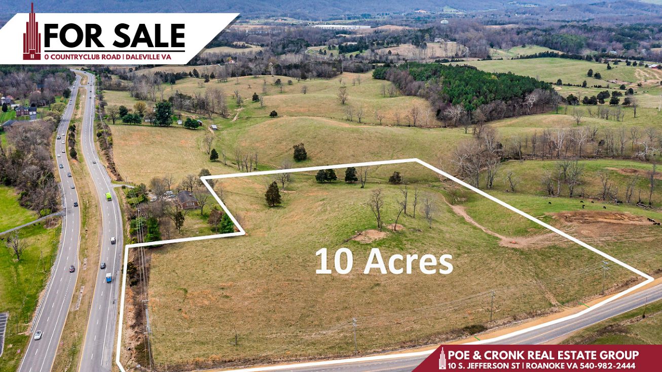 Country Club Rd, Daleville, VA 24175 Land for Sale 10 Acres Daleville VA Frontage on Hwy 220