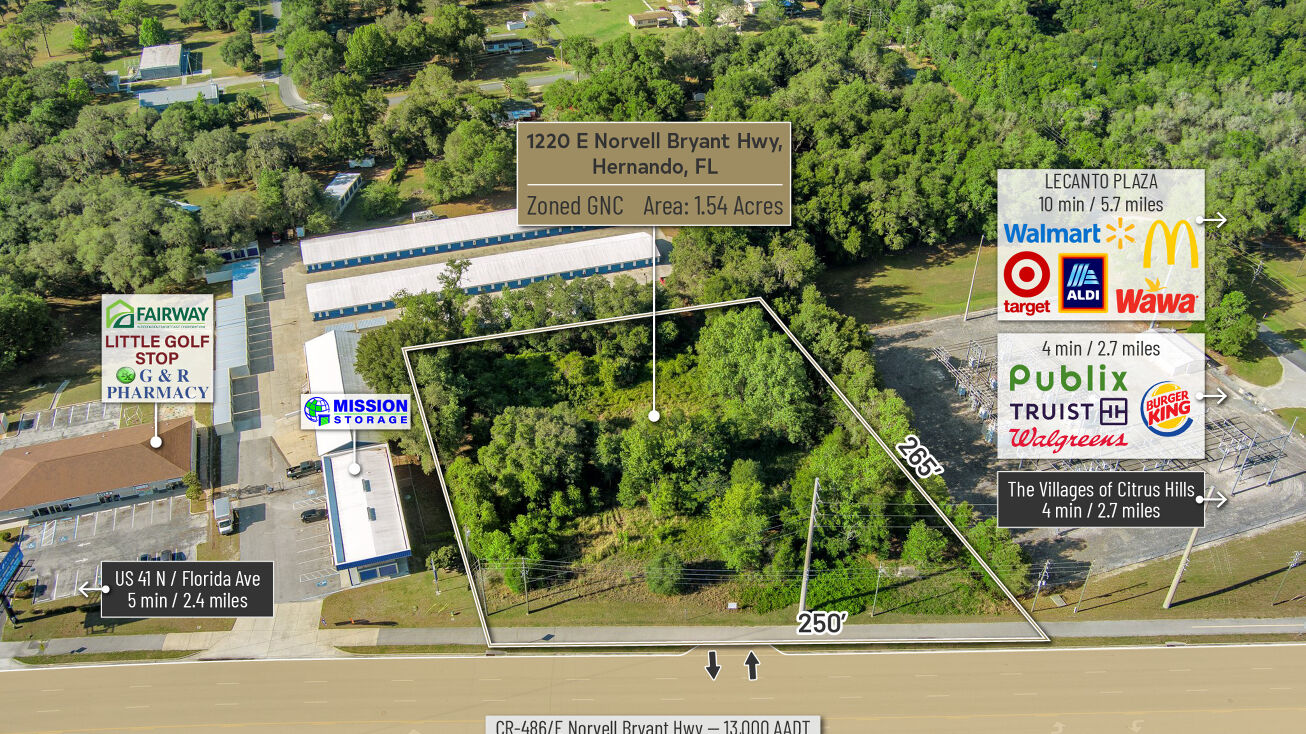 1220 E Norvell Bryant Hwy, Hernando, FL 34442 Land for Sale PRIME