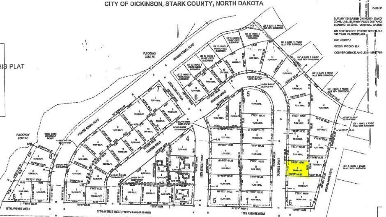 Block 6 Lot 7, Sunrise Drive, Dickinson, ND 58601 Land for Sale
