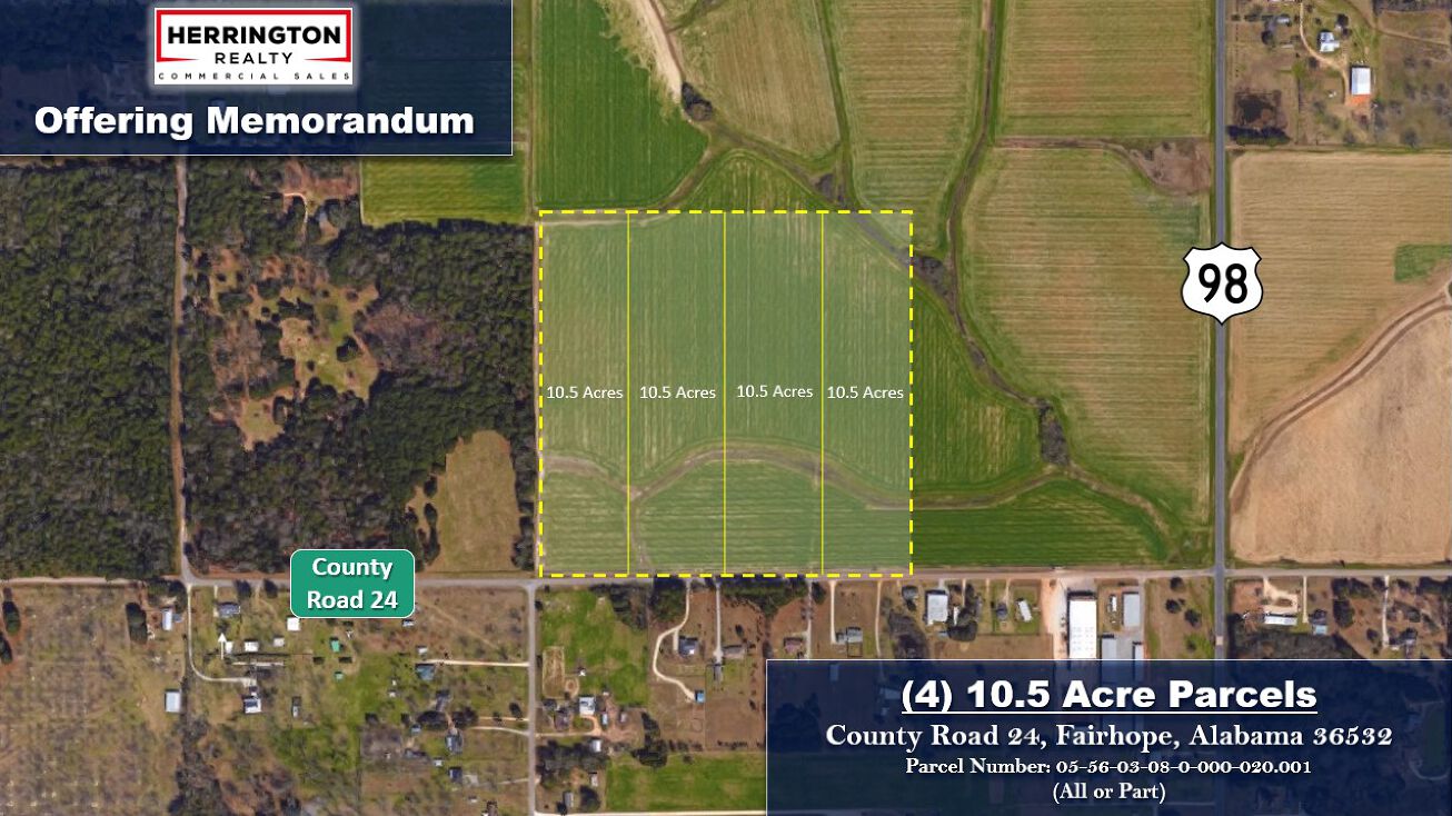 Co Rd 24, Fairhope, AL 36532 Land for Sale 10.5 Acres of Land for