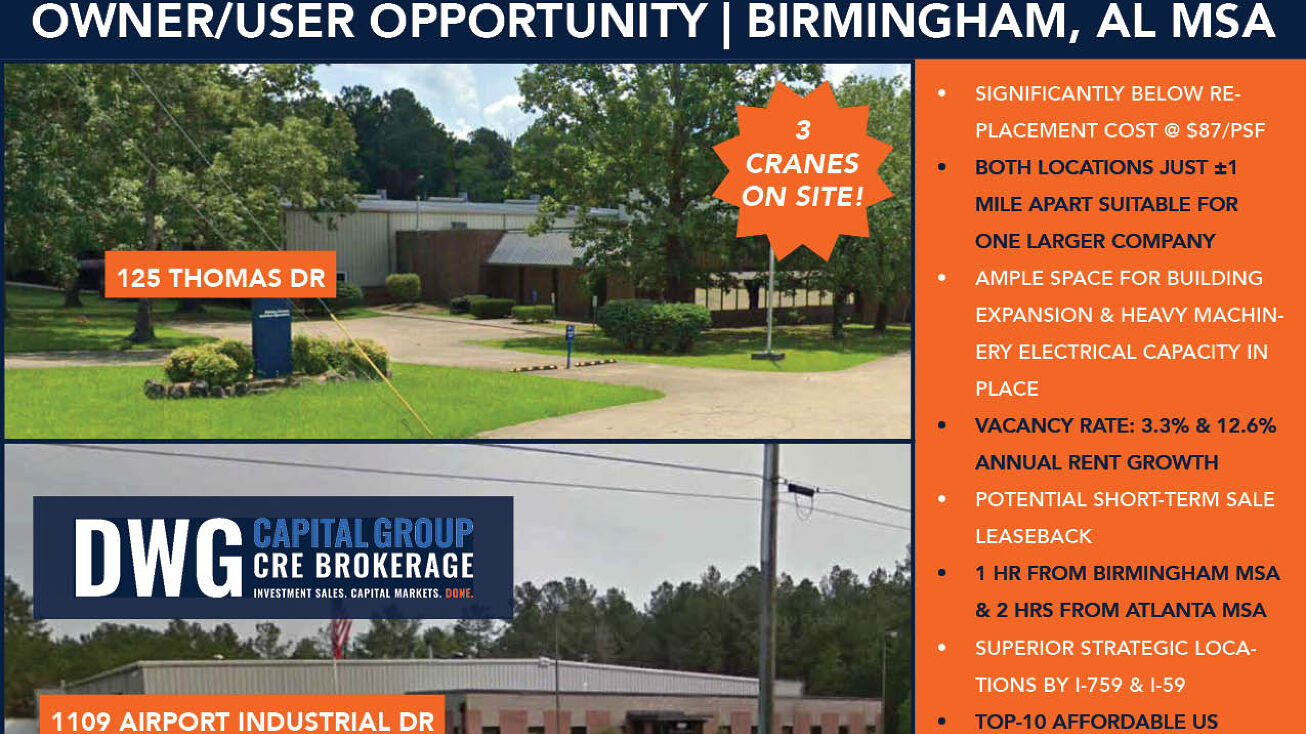 Industrial Property Portfolio for Sale in Gadsden, AL