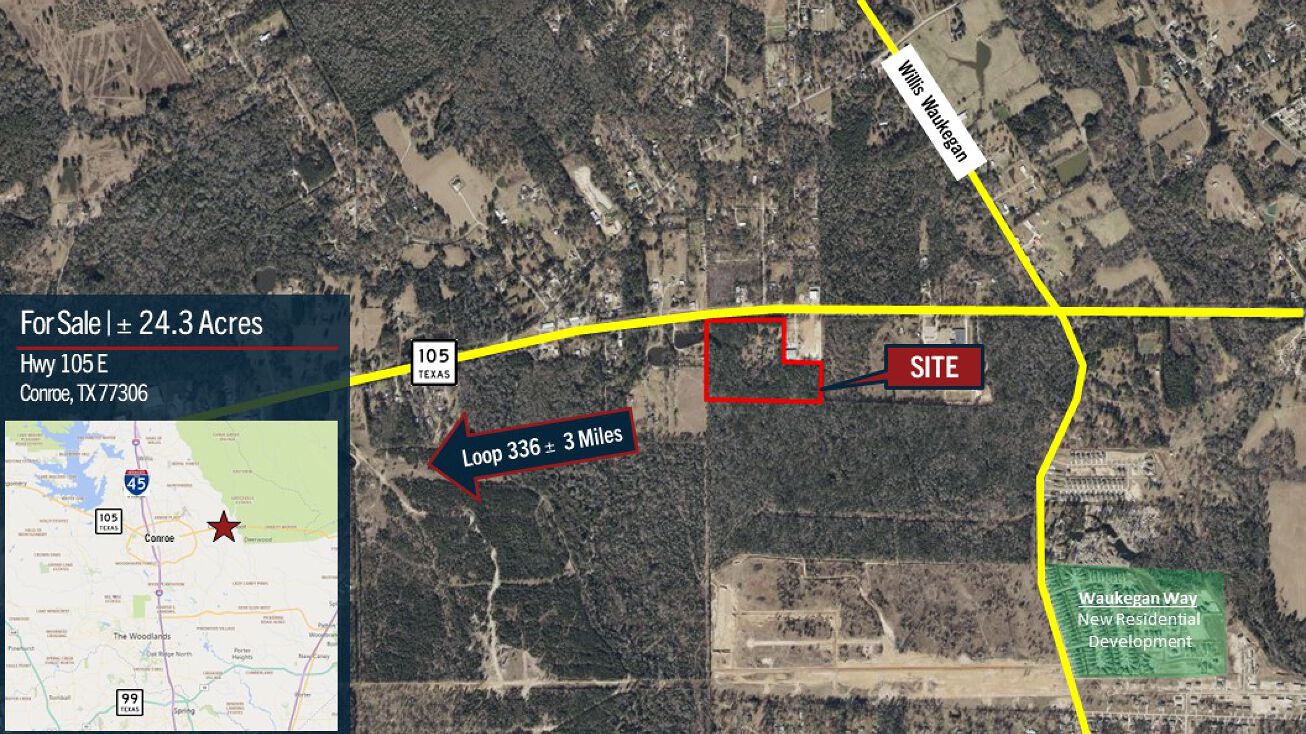 14344 Hwy 105 E, Cut and Shoot, TX 77306 Land for Sale +/ 24.3