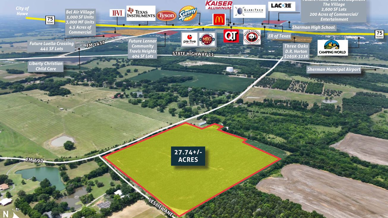 FM 697, Sherman, TX 75090 Land for Sale 27.74+/ Acre Investment