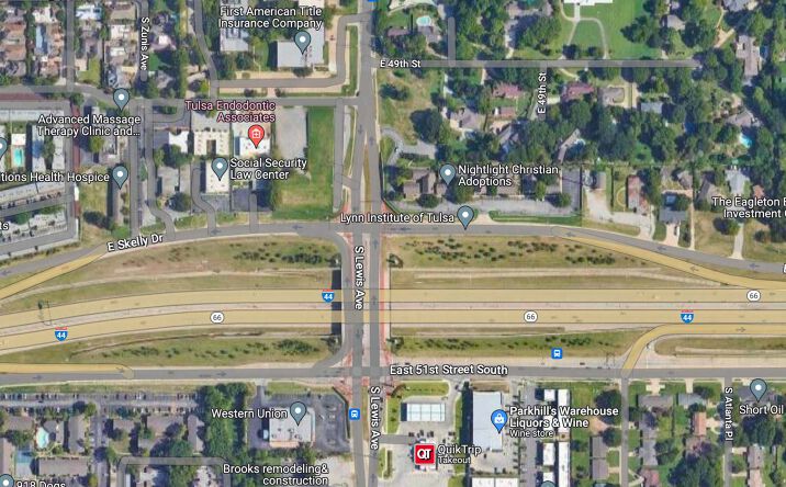 Pictures of Land property located at Nw/c I-44 & Lewis, Bixby, OK 74008, 4914 S Lewis Ave, Tulsa, OK 74105 for sales - image #1