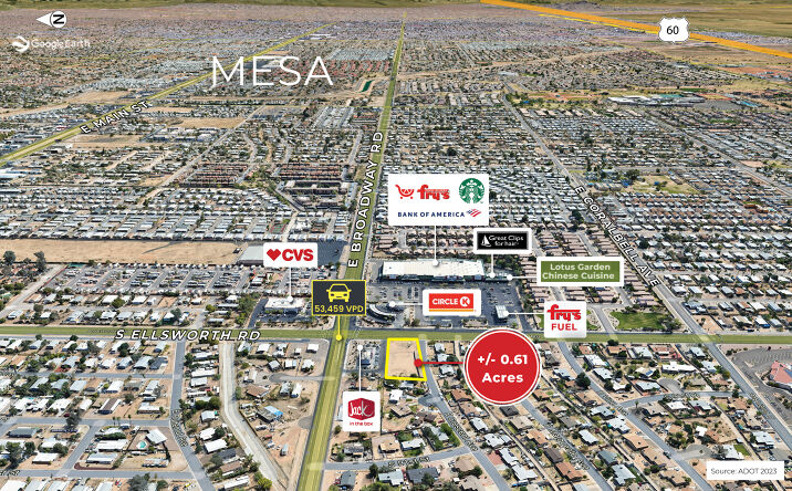 Pictures of Land, Retail property located at 420 S Ellsworth Rd SWC Broadway Rd & Ellsworth Rd, Mesa, AZ 85208 for sales - image #1