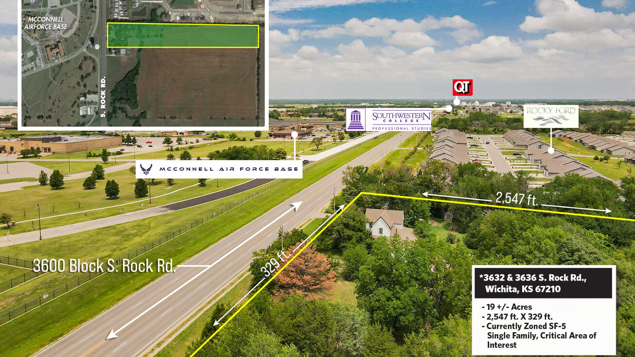 3632 S Rock Rd, Wichita, KS 67210 Land for Sale (S) 18.94+/ Acres