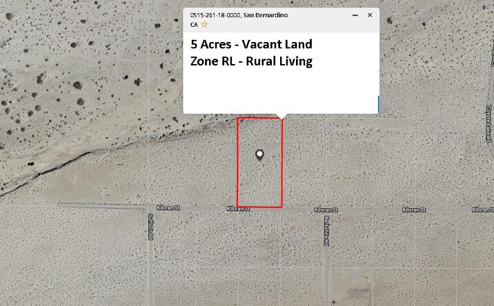 Pictures of Land property located at Kiloran St, Newberrry Springs, CA 92365 for sales - image #1