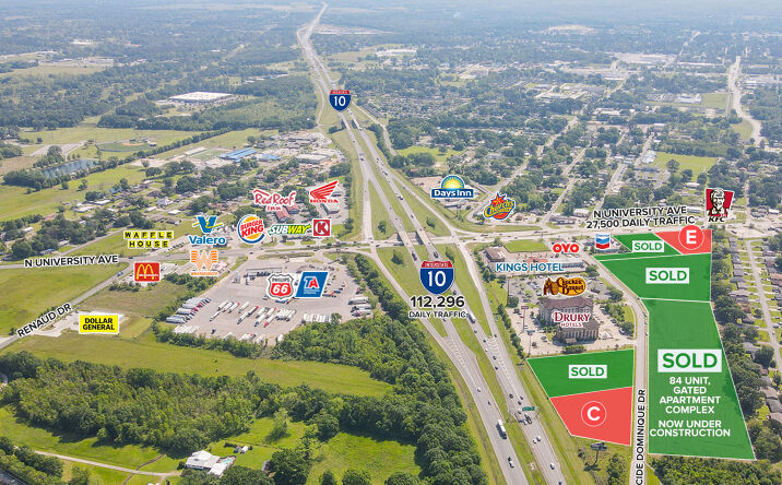 Pictures of Land property located at N University Ave and I-10, Lafayette, LA 70506 for sales - image #1