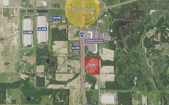 Pictures of Land property located at I-94 & 116th St, Pleasant Prairie, WI 53158 for sales - image #1
