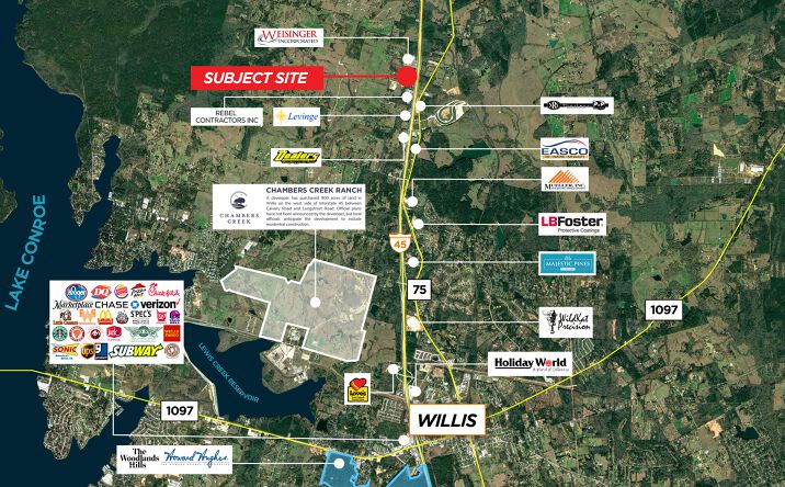 Pictures of Land property located at 18080 Interstate 45 N, Willis, TX 77318 for sales - image #1
