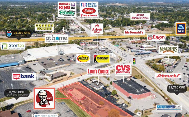 Pictures of Retail property located at 8716 Veterans Memorial Pkwy, O'Fallon, MO 63366 for comps - image #1