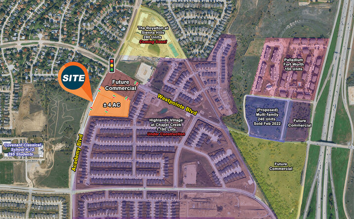 Pictures of Land property located at SEC of Academy & Westpoint Blvd., Fort Worth, Texas 76108, Fort Worth, TX 76108 for sales - image #1