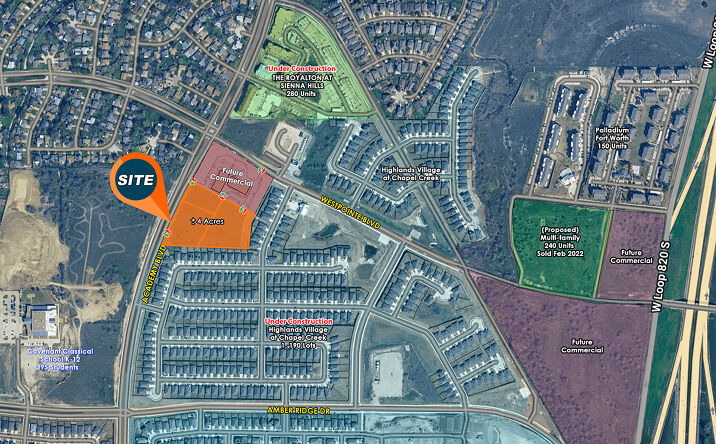 Pictures of Land property located at SEC of Academy & Westpoint Blvd., Fort Worth, Texas 76108, Fort Worth, TX 76108 for sales - image #1