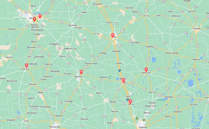 Pictures of Business for Sale property located at 625 Rowland Dr, Moultrie, GA 31768, 143 U.S. Hwy 19, Camilla, GA 31730, 200 S Mock Rd, Albany, GA 31705, 101 17th St W, Tifton, GA 31794, 1505 Radium Springs Rd, Albany, GA 31705, 202 N Davis St, Nashville, GA 31639, 601 W 4th St, Adel, GA 31620, 400 W Main St, Hahira, GA 31632, 702 W 5th St, Adel, GA 31620 for sales - image #1
