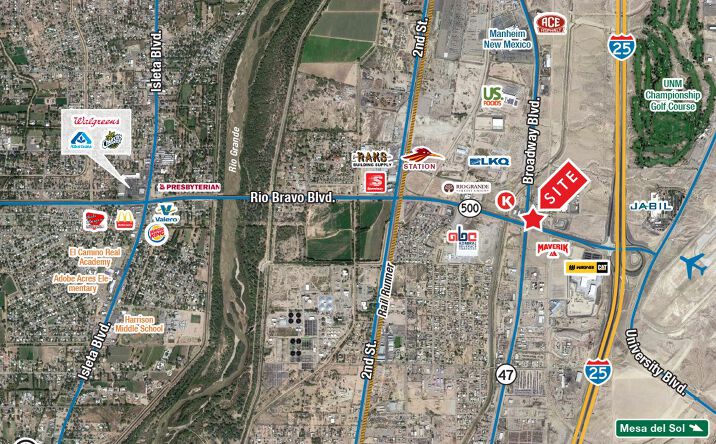 Pictures of Land property located at Broadway Blvd & Rio Bravo Blvd (NEC & SEC Corners), Albuquerque, NM 87105 for sales - image #1