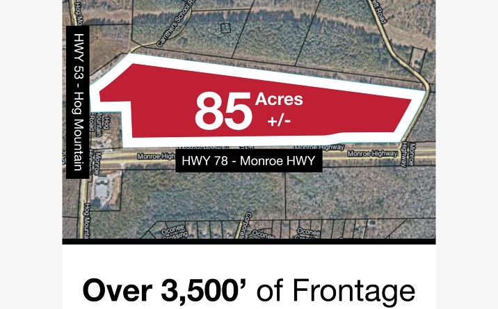 Pictures of Land property located at 78 Monroe Hwy, Bogart, GA 30622 for sales - image #1