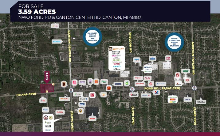 Pictures of Land property located at Nwq Ford Rd & Canton Center Rd, Canton, MI 48187 for sales - image #1