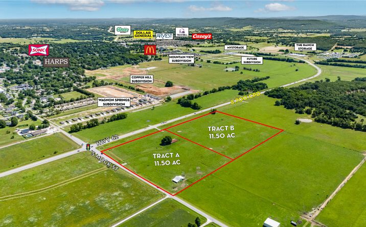 Pictures of Land property located at Tracts A & B Hwy 62 & Hogeye Rd, Prairie Grove, AR 72753 for sales - image #1