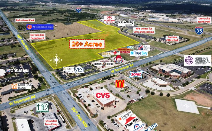 Pictures of Land property located at W Tecumseh Rd & 36th Ave NW, Norman city, OK 73072 for sales - image #1
