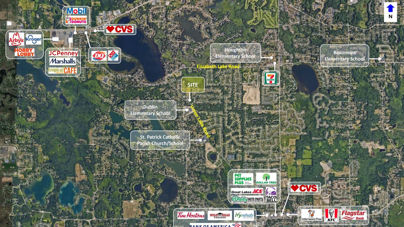 Union Lake & Elizabeth Lake, White Lake charter Township, MI 48386