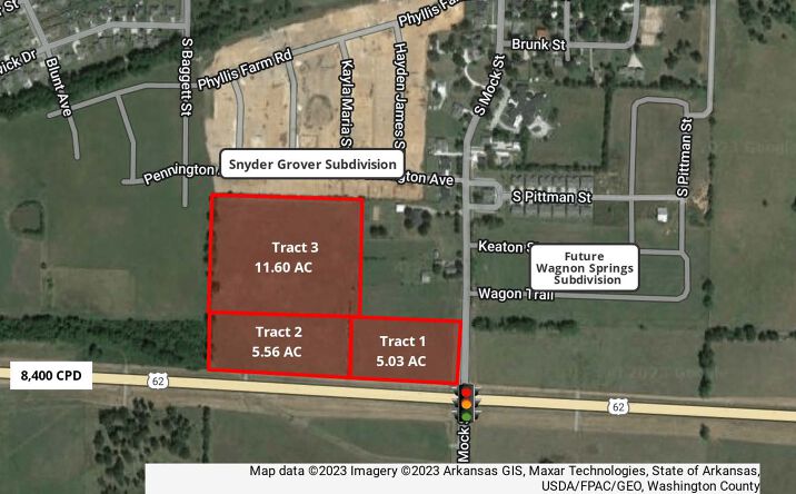 Pictures of Land property located at Tract 3 Hwy 62 & S Mock St, Prairie Grove, AR 72753 for sales - image #1