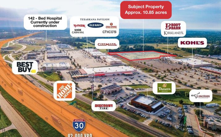 Pictures of Land property located at 10.85 acres for sale near Kohl's, Texarkana, TX 75503 for sales - image #1