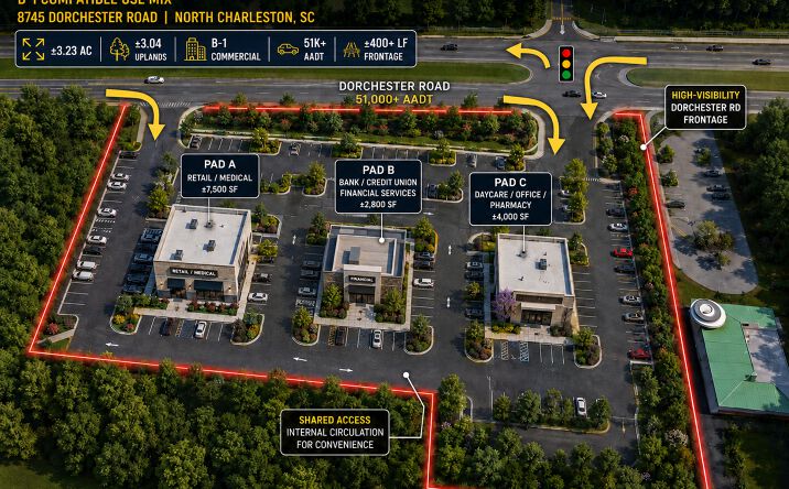 Pictures of Retail, Office, Land property located at 8745 Dorchester Rd, North Charleston, SC 29420 for sales - image #1