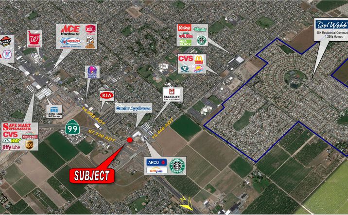 Pictures of Land property located at Lathrop Road & North Main Street, Manteca @ Hwy 99, Manteca, CA 95336 for sales - image #1
