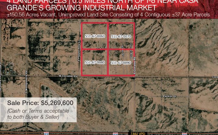 Pictures of Land property located at NWC Cornman Rd & Corrales Rd, Casa Grande, AZ 85122 for sales - image #1