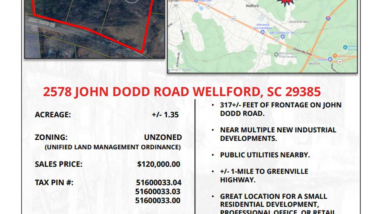 2578 John Dodd Rd, Wellford, SC 29385