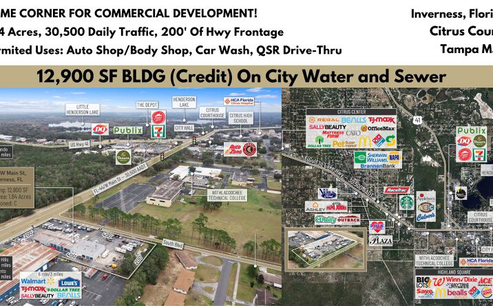 Pictures of Retail, Industrial, Hospitality, Land property located at 1601 W Main St, Inverness, FL 34450 for sales - image #1