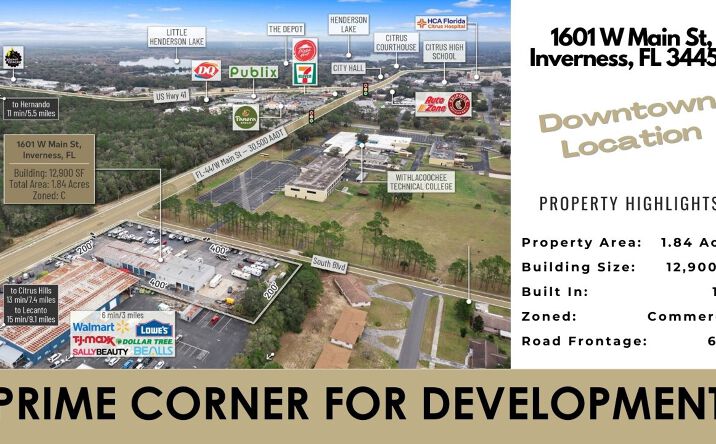 Pictures of Hospitality, Industrial, Land, Mixed Use, Retail property located at 1601 W Main St, Inverness, FL 34450 for sales - image #1