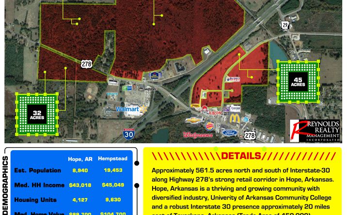 Pictures of Land property located at I-30 at Highway 278, Hope, AR 71801 for sales - image #1