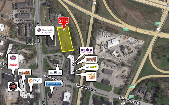 Pictures of Land property located at 1.46 Acres Old US 23 & Grand River Avenue, Brighton, MI 48116 for sales - image #1