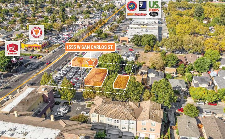 Pictures of Retail, Land property located at 1555 W San Carlos St, San Jose, CA 95126 for sales - image #1