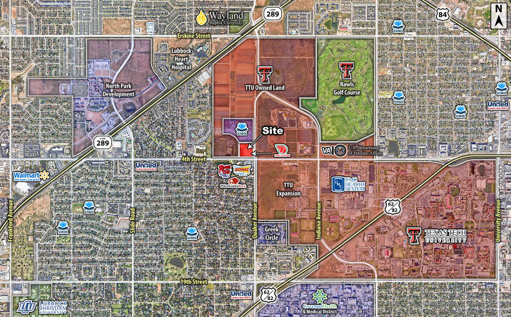 Pictures of Land property located at NWC 4th Street & Quaker Avenue, Lubbock, TX 79416 for sales - image #1